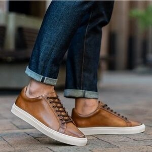 Thursday Boot Company Premier Men Low Top Sneakers Brown Leather 9.5 Wide Casual